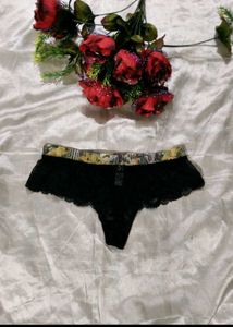 Black Lace Thong Panty