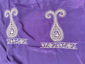 Purple Embroidered Punjabi Suit With Bottom Work