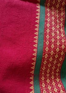 New Red pure Cotton Emboidered Saree🌻