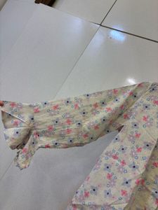 Floral Print Shirt Pure Crepe