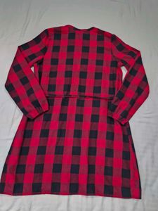 Red Plaid Dress/Long Top