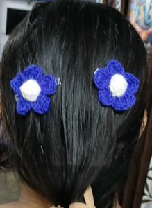 Crochet Flower Hair Clips - Set of 2