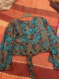 Bell Sleeves Wrap Top