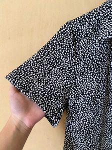 Abstract Waist Tie Up Dress