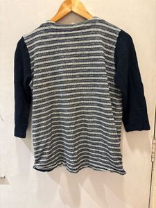 Striped Three Quarter Sleeve Top