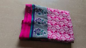 Elegant Pink Chiffon Saree