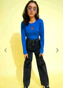 Straight Fit Mildly Distressed Jeans