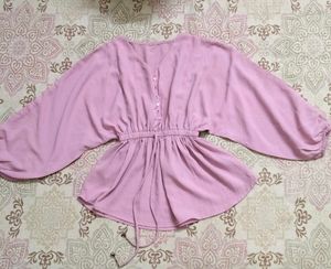 Pink Blouson Style Top