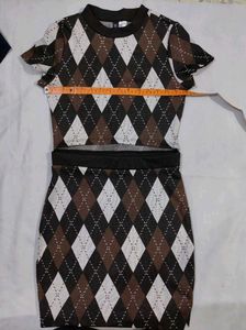 Argyle Cutout Mini Dress