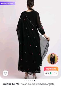 Embroidered Black Salwar Kameez Set
