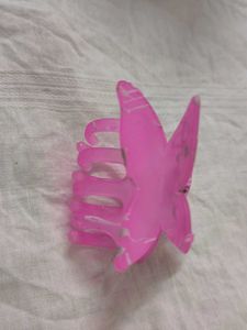 Pink Butterfly Hair Clip