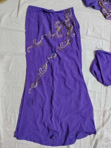 ❗ CLEARANCE ❗Purple Embroidered Mermaid Lehenga