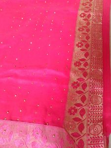 Plane Stone Work Saree