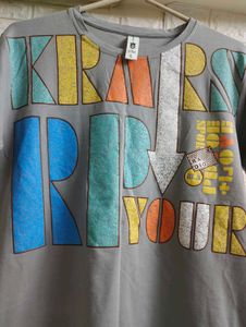 Men&#39;s Grey Printed Tshirt