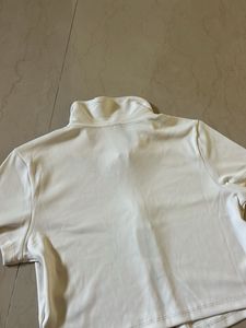 White Double Zip-Up Polo Shirt