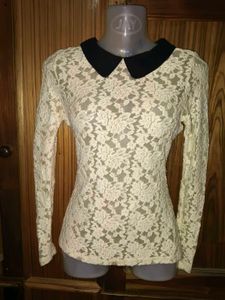 Lace Top with Peter Pan Collar