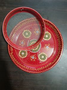 Karwa Chauth Pooja Thali And Chalni Both