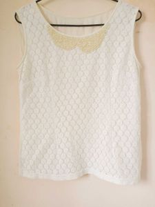 Beutiful Lace Perl Work Top