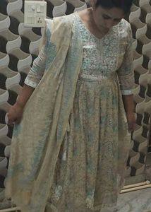Full Chanderi Silk Kurti With Lining Suit