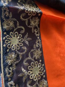 Beautiful Orange Black Saree