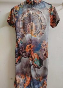 Renaissance Print Mini Dress
