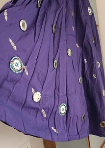 Purple Mirror Chaniyacholi With Western Blouse