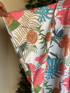 Tropical Print Kimono Cover-Up