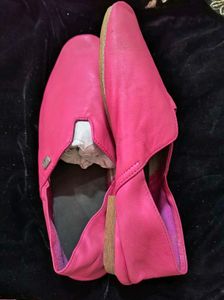 Pink Leather Slippers