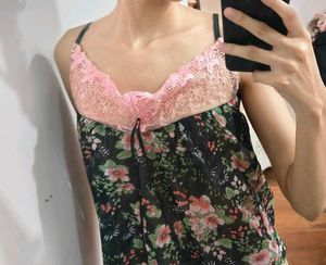 Pink Lace Camisole Top