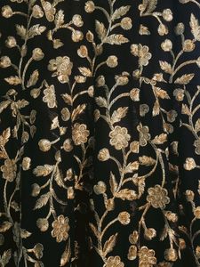 Elegant Black Velvet Floral Dress
