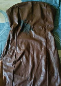 Brown Faux Leather Mini Dress