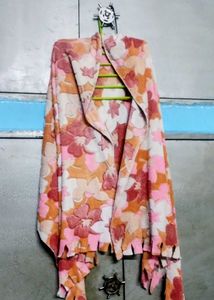 Floral Print knit Shawl