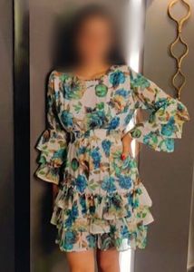 Floral Print Ruffle Mini Dress