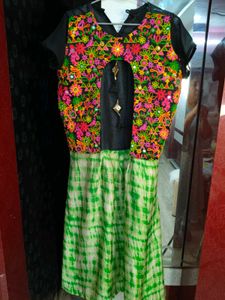 Embroidered Colorful Kurti With Free Gift