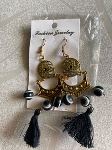 Boho Antique Gold Dangling Earrings with Tassels