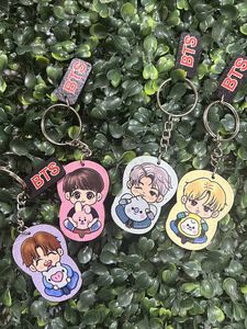 BTS cute wooden Keychain