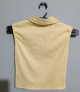 Trendy Sleeveless Yellow Top