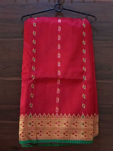 Bright Red Festive Saree