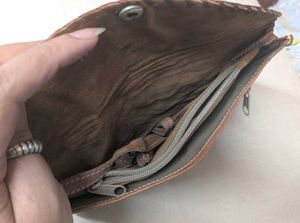 Bohemian Camel Leather Sling Bag / Envelope Clut