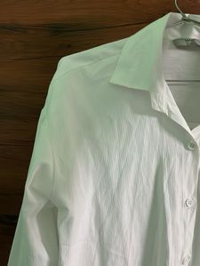 Mango White Button-Down Shirt