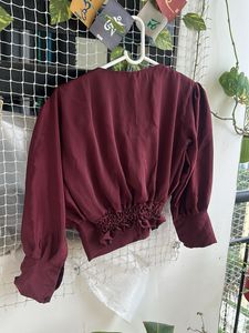 Burgundy Crop Top