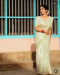 Ready-to-wear Tissue set saree and blouse ✨🤍