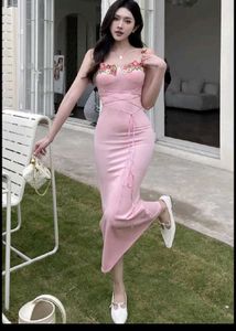 Brand New(Urbanic) Pink Floral Embroidered Dress