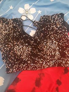 Red &amp; Black Saree