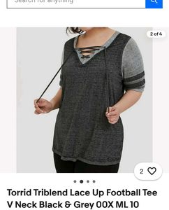 Torrid Plus Size V Neck Tee