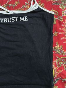 Black &#39;Trust Me&#39; Tank Top