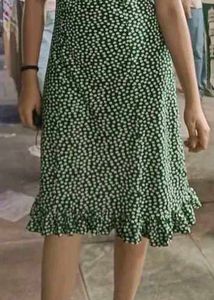 Floral Print, Puffed Sleeve , A-line Dress