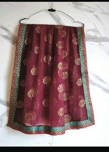 Elegant Maroon Net Dupatta