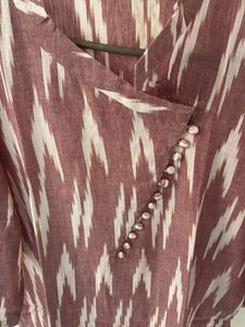 Dusty Pink &amp; White Print Kurti