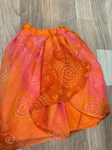Bandhej Draped Skirt With Top